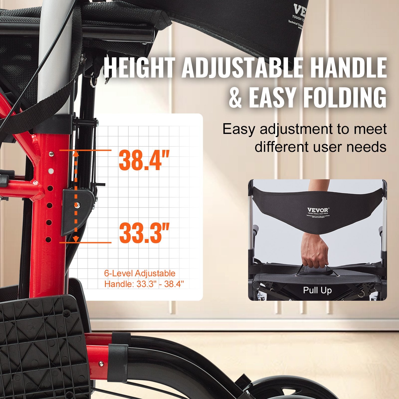 2-in-1 Rollator Walker & Transport Chair
